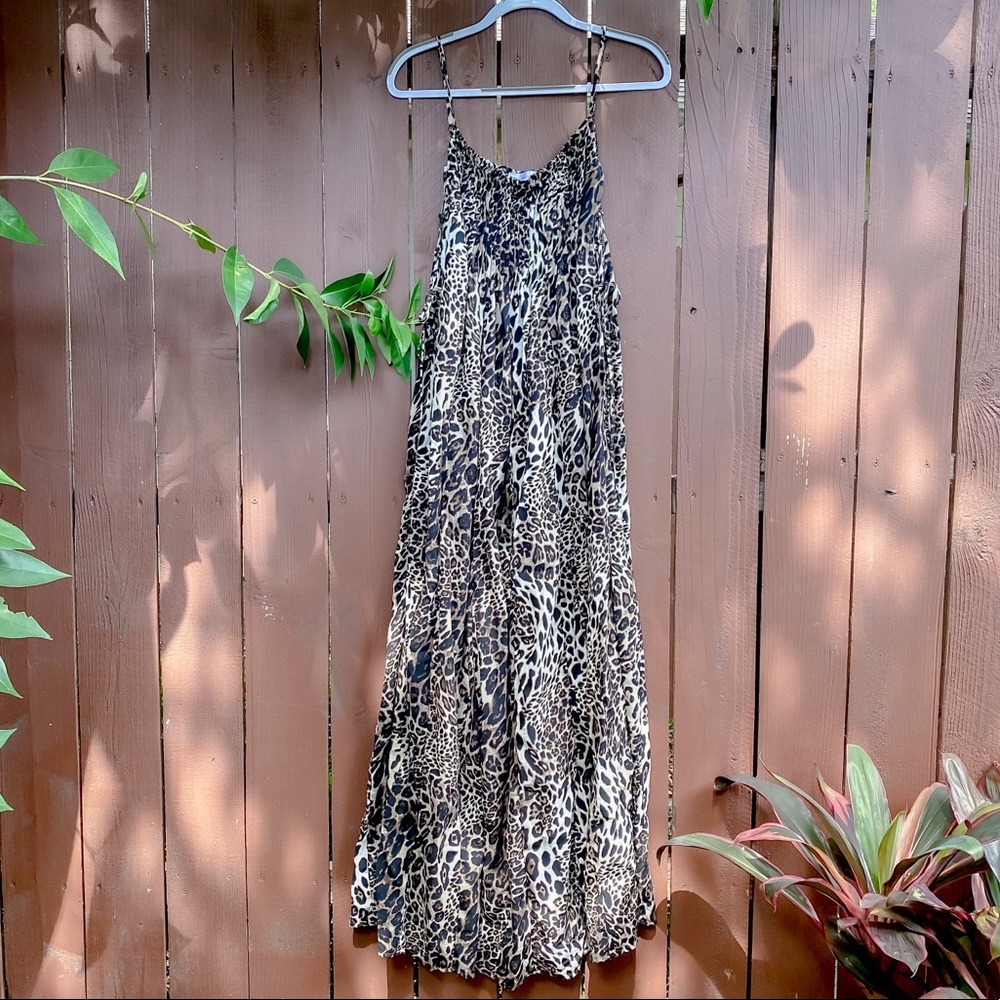 NWT Luxe Apothetique Leopard Print Lace Up Maxi